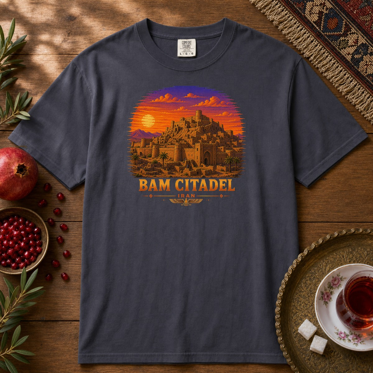 Bam Citadel - Pixel Art Premium Tee - Navy