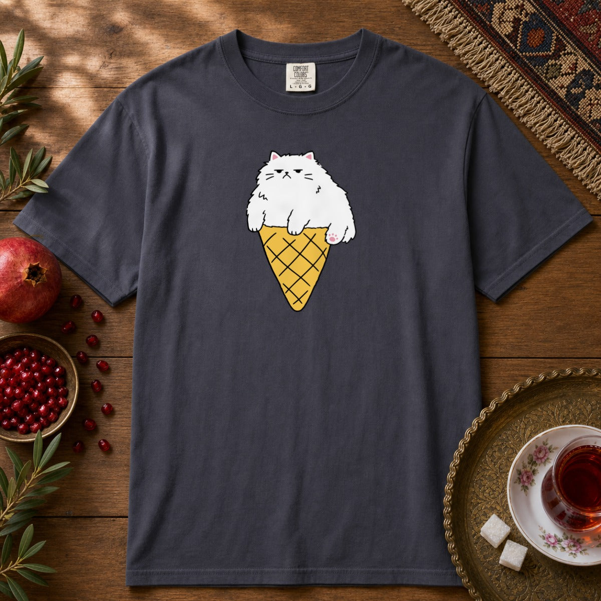Persian Ice Cream Cone Premium Tee - Navy