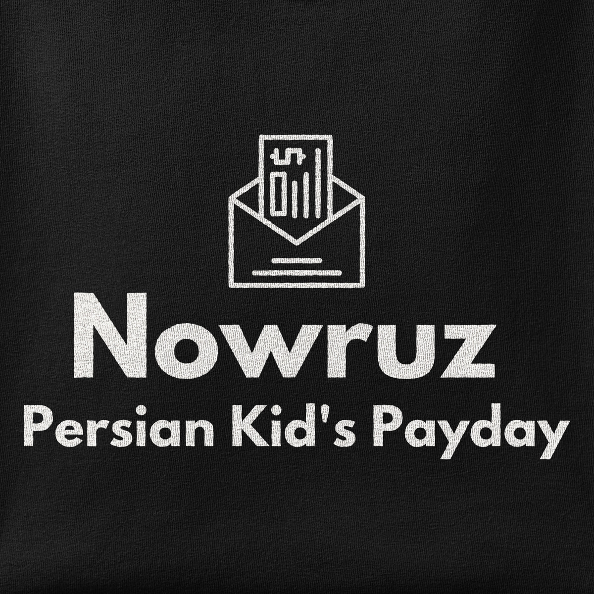 Close-up of the Nowruz Persian Kid's Payday print showing ink detail on the fabric