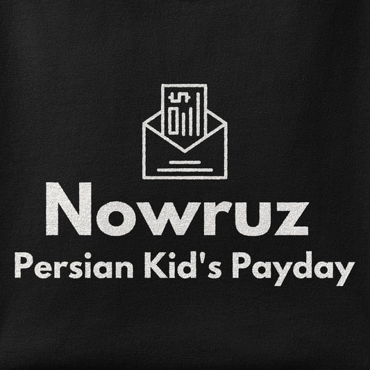 Close-up of the Nowruz Persian Kid's Payday print showing ink detail on the fabric