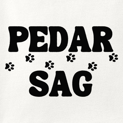 Close-up of the Pedar Sag print showing ink detail on the fabric