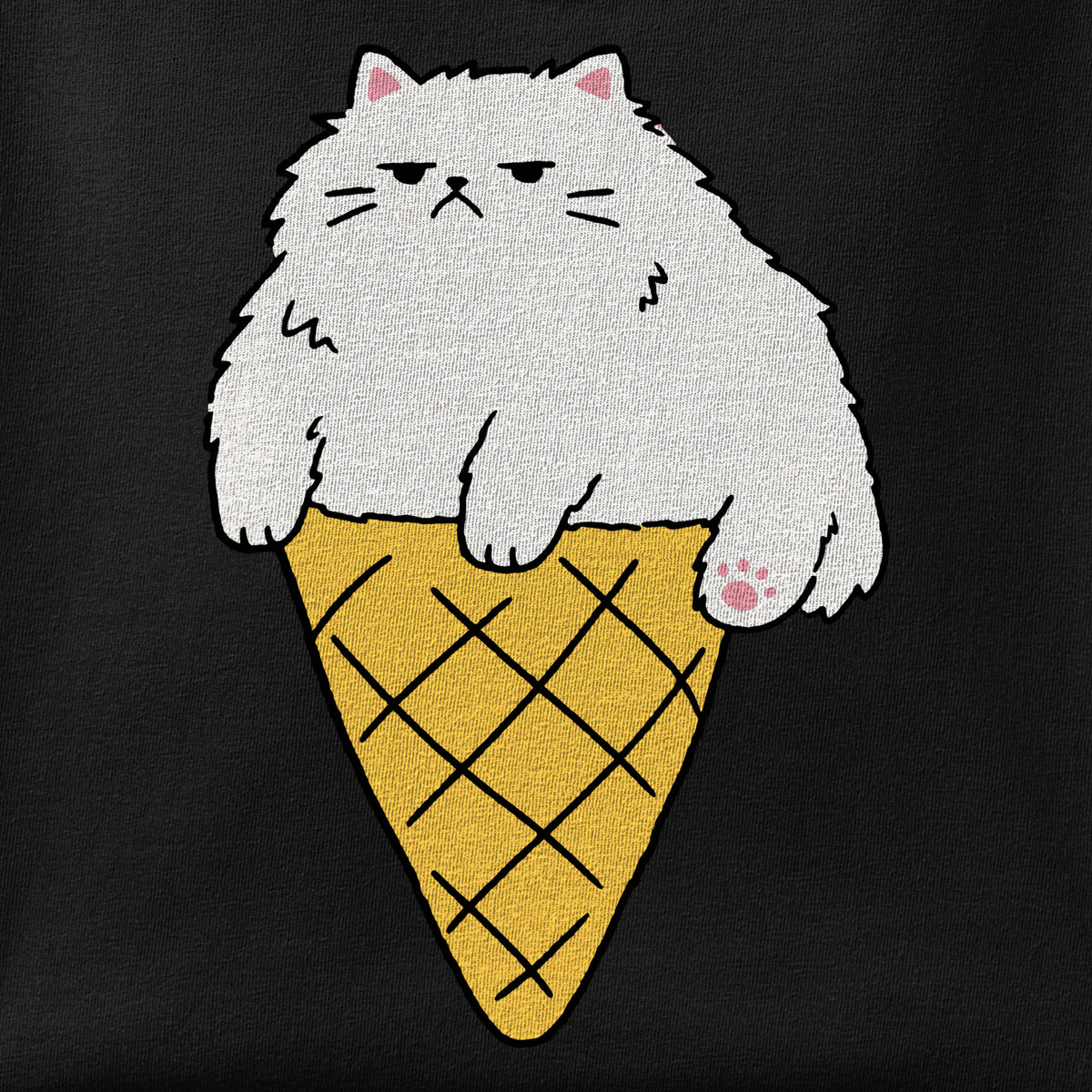 Close-up of the Persian Ice Cream Cone print showing ink detail on the fabric