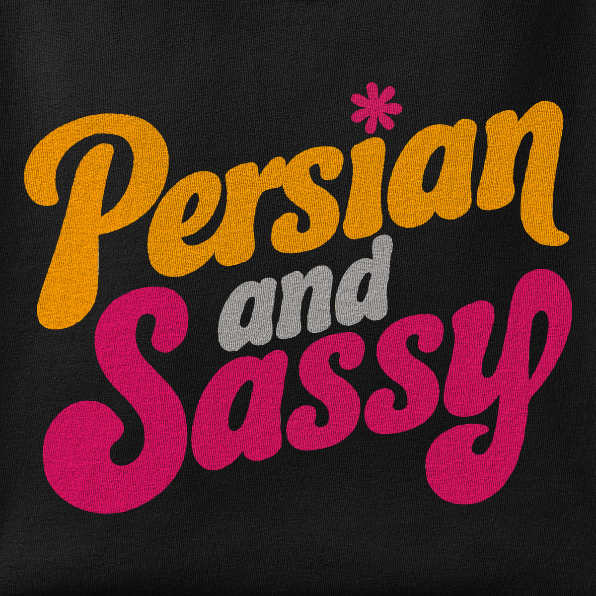 Close-up of the Persian and Sassy print showing ink detail on the fabric