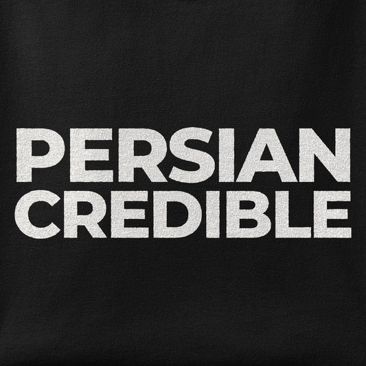 Close-up of the Persiancredible print showing ink detail on the fabric