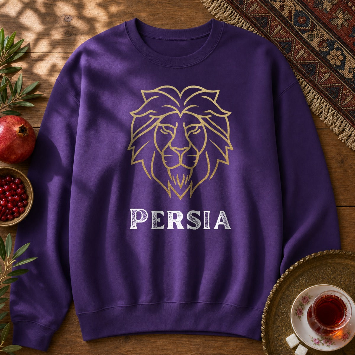 Golden Lion Persia Sweatshirt - Purple