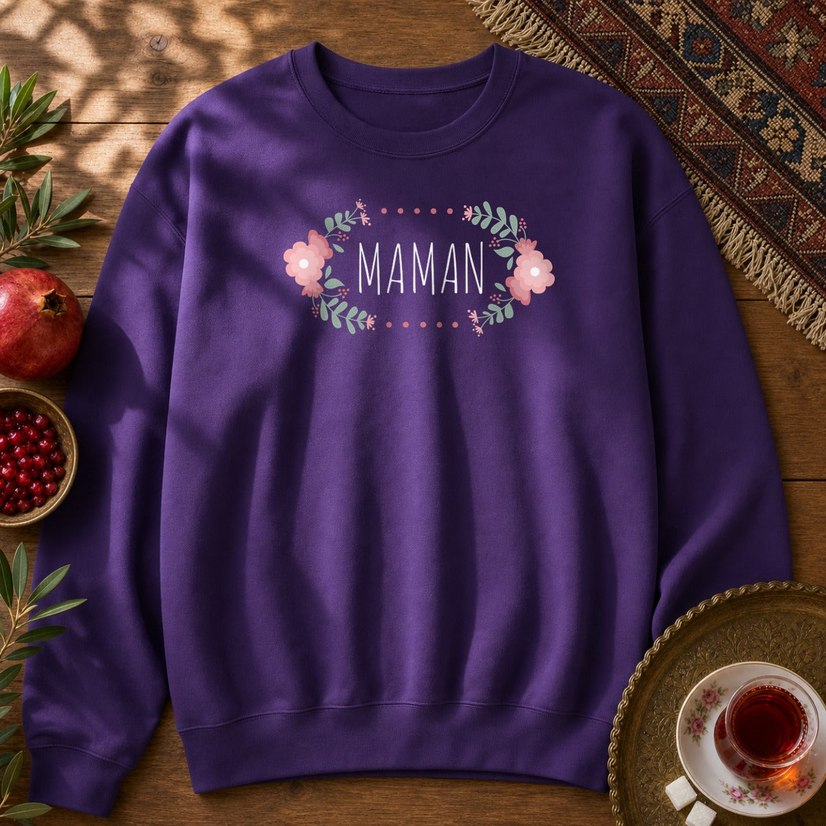 Floral Maman Sweatshirt - Purple