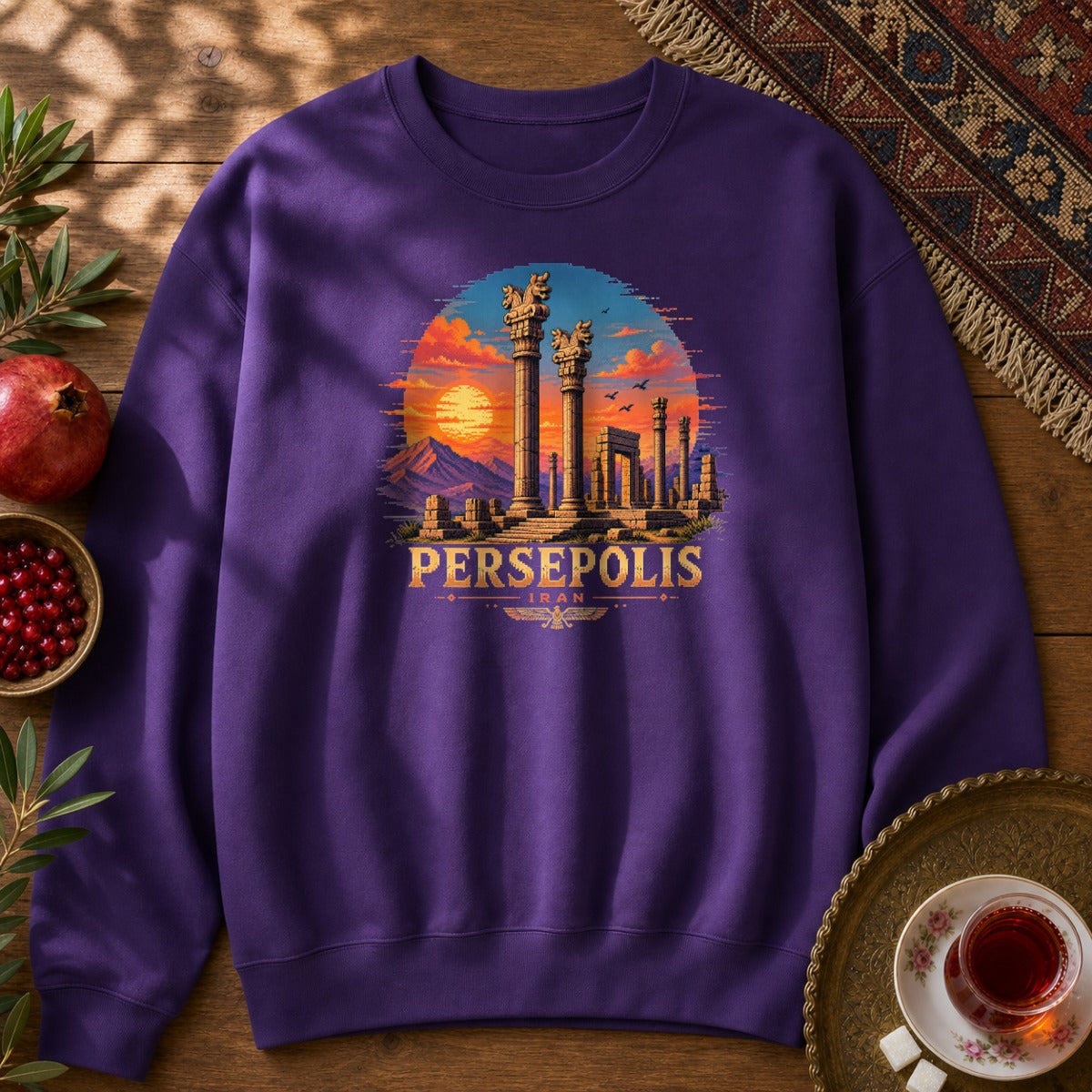 Persepolis - Pixel Art Sweatshirt - Purple