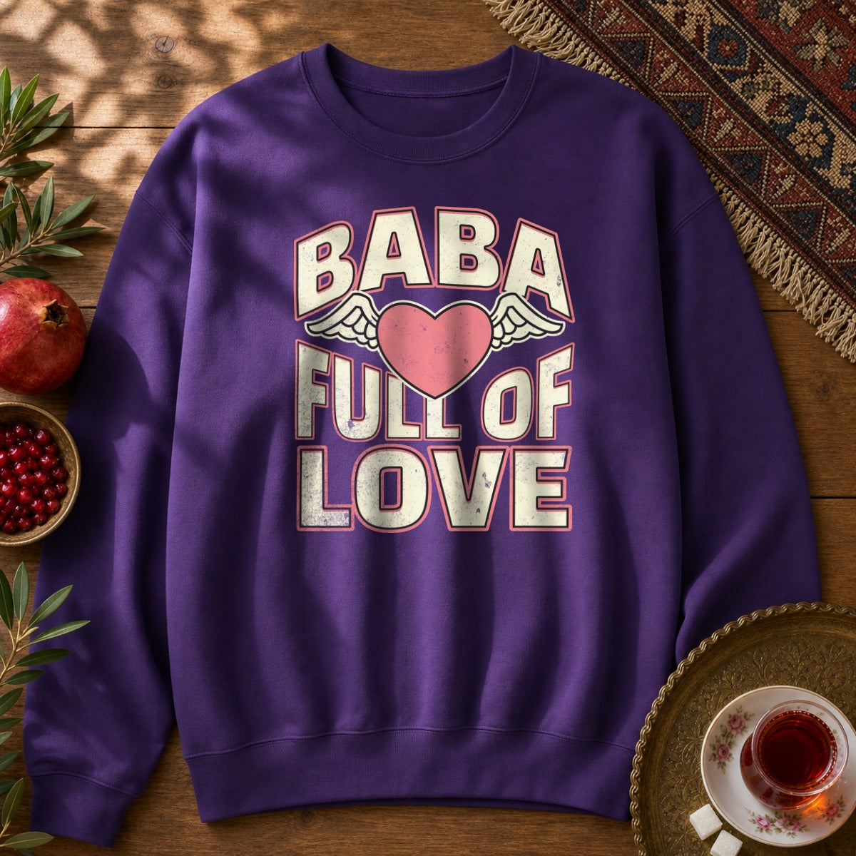 Baba Full of Love Sweatshirt - Purple