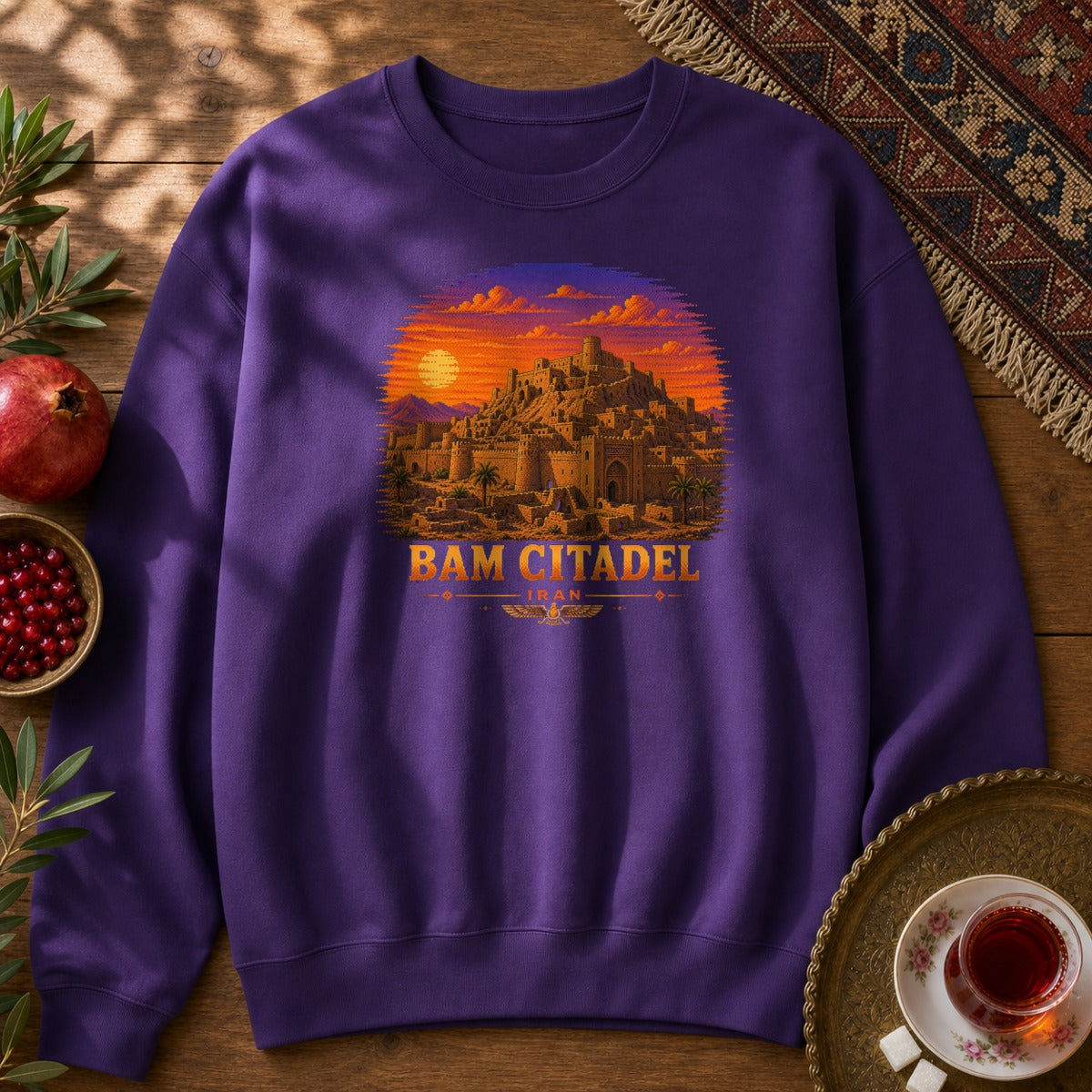 Bam Citadel - Pixel Art Sweatshirt - Purple