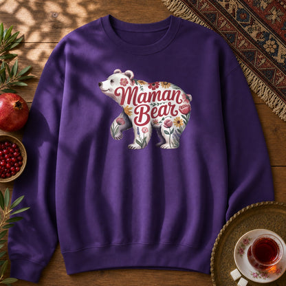 Maman Bear Floral Sweatshirt - Purple