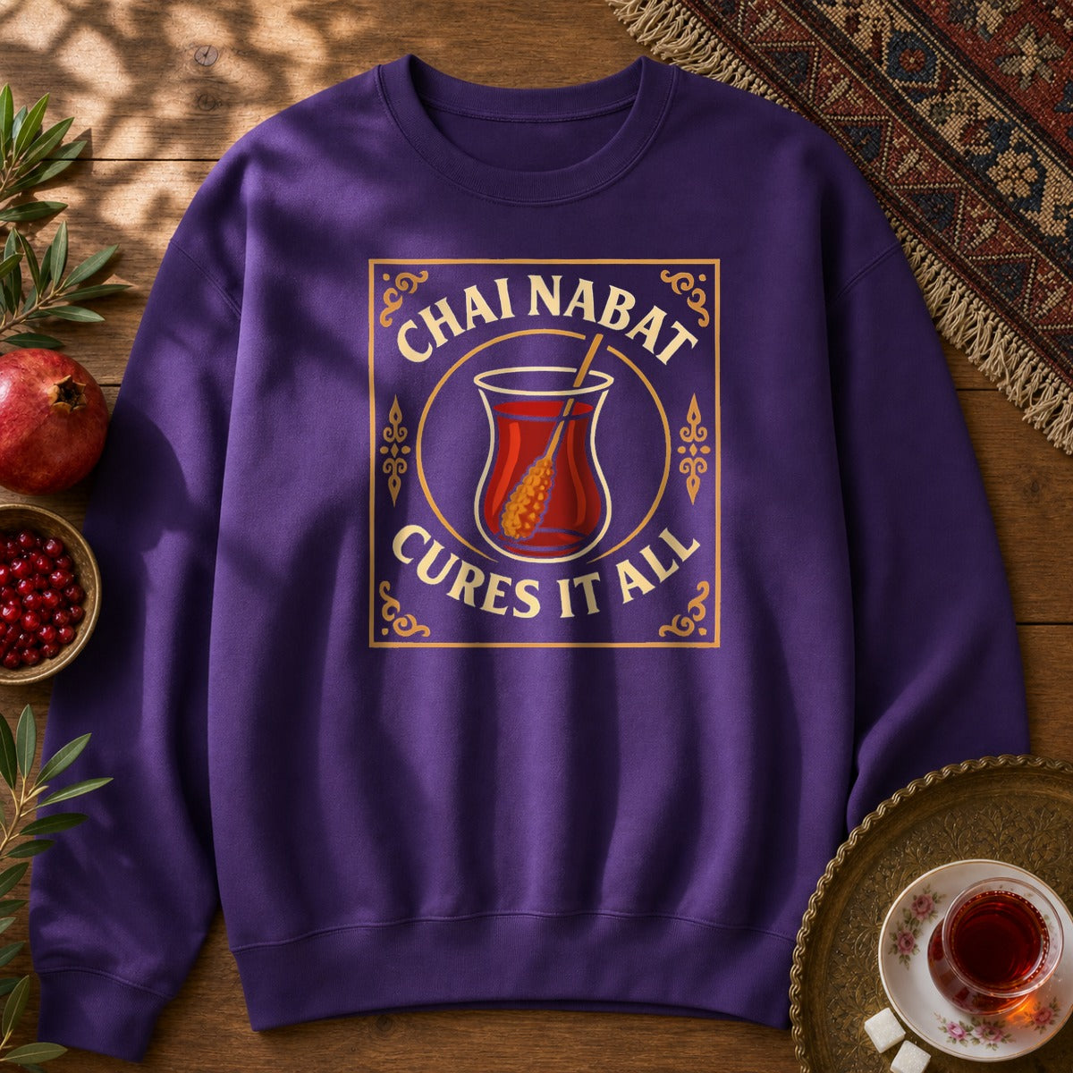 Chai Nabat Cures it All Sweatshirt - Purple