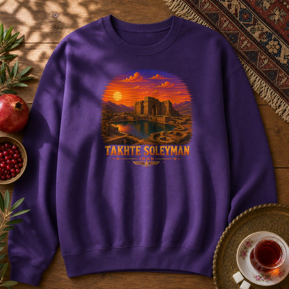 Takhte Soleyman - Pixel Art Sweatshirt - Purple