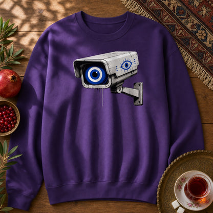 Evil Eye Watching Sweatshirt - Purple