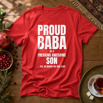 Proud Baba of a Son Unisex T-Shirt - Red