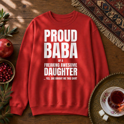 Proud Baba of a Daughter Sweatshirt - Red