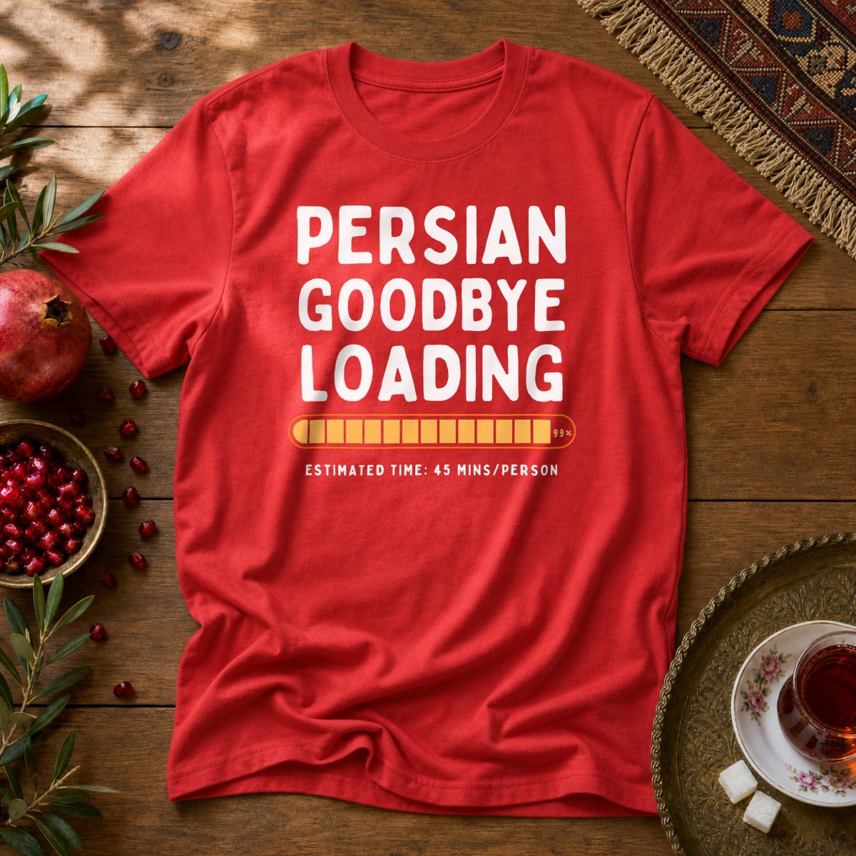 Persian Goodbye Loading Unisex T-Shirt - Red