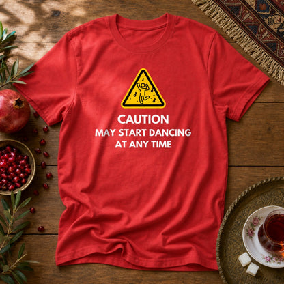 Dance Caution Sign Unisex T-Shirt - Red