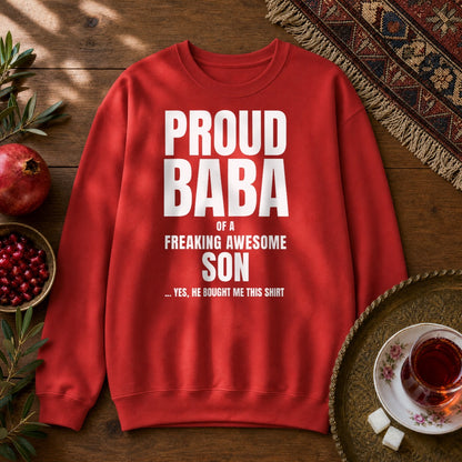 Proud Baba of a Son Sweatshirt - Red