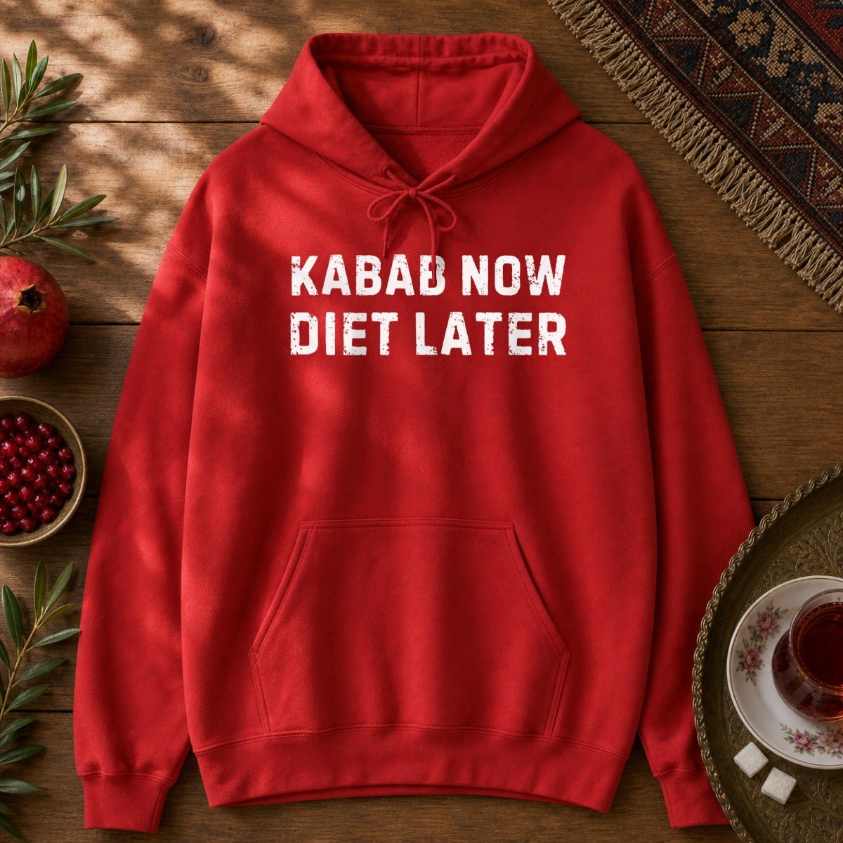 Kabab Now, Diet Later Hoodie - Red