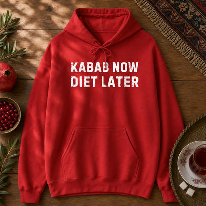 Kabab Now, Diet Later Hoodie - Red