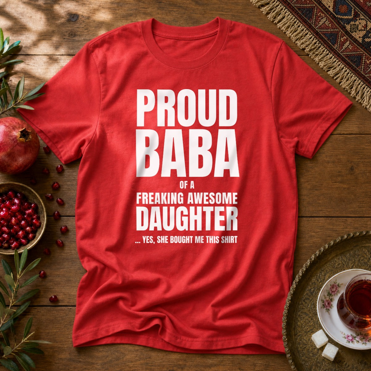 Proud Baba of a Daughter Unisex T-Shirt - Red