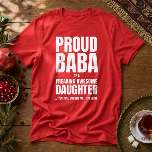 Proud Baba of a Daughter Unisex T-Shirt - Red