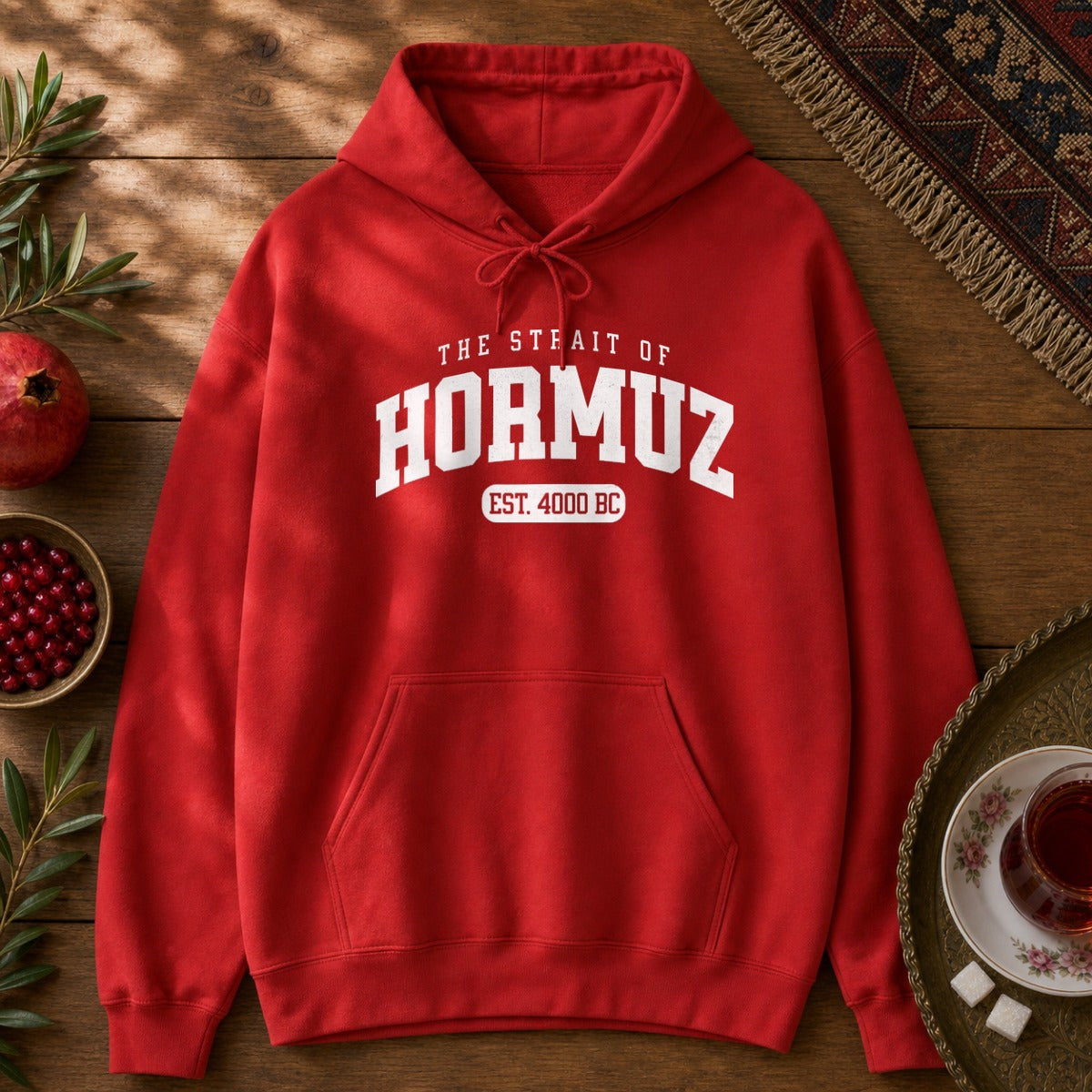 Strait of Hormuz Est. 4000 BC Hoodie - Red
