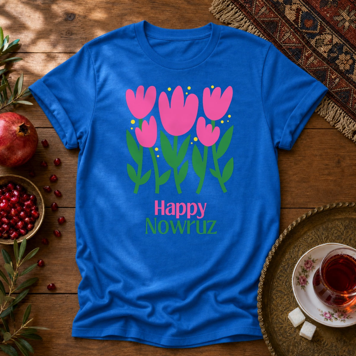 Nowruz Tulips Unisex T-Shirt - Royal