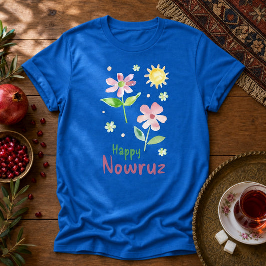 Happy Nowruz - Watercolor Unisex T-Shirt - Royal