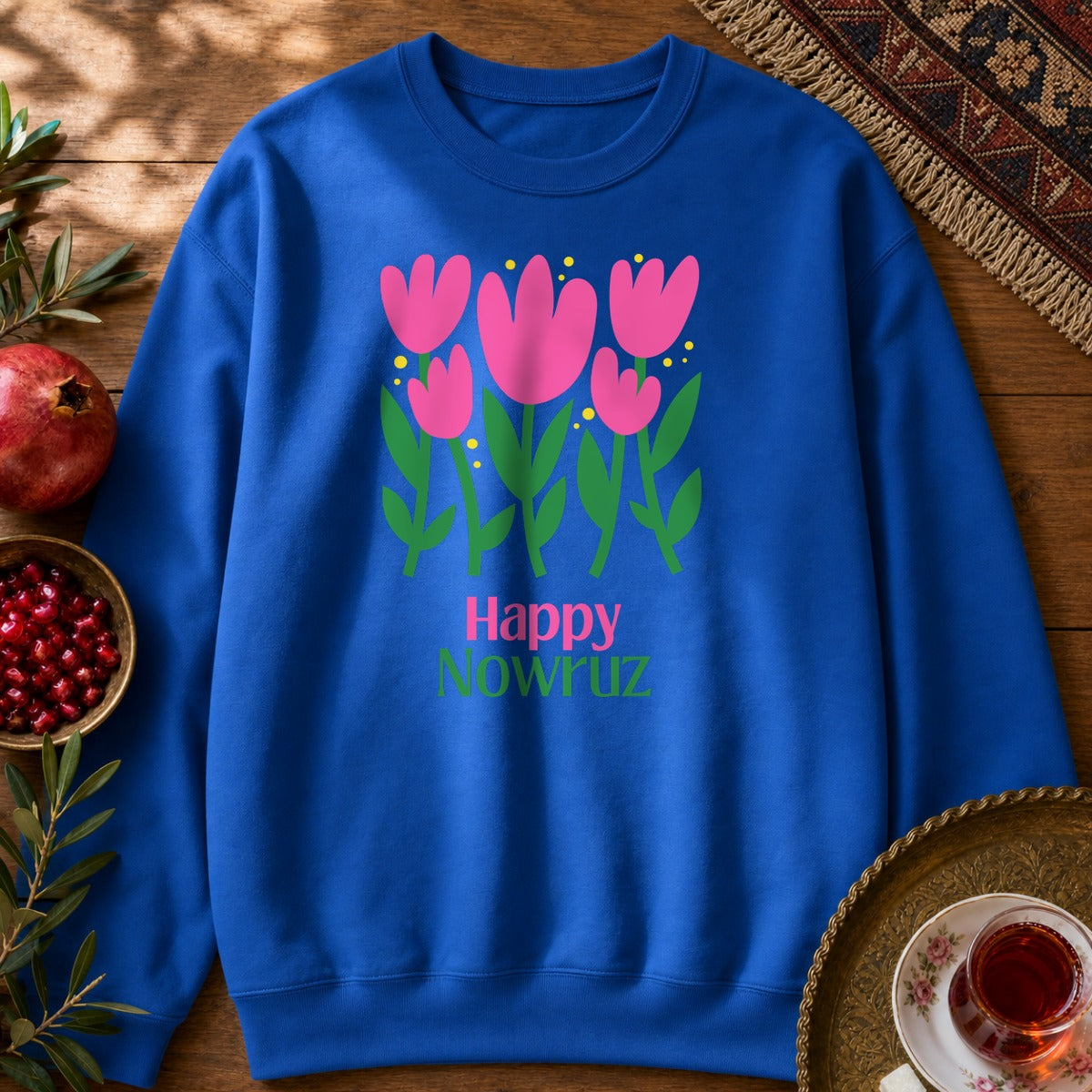 Nowruz Tulips Sweatshirt - Royal