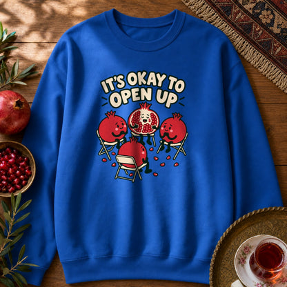It's Okay to Open Up Sweatshirt - Royal