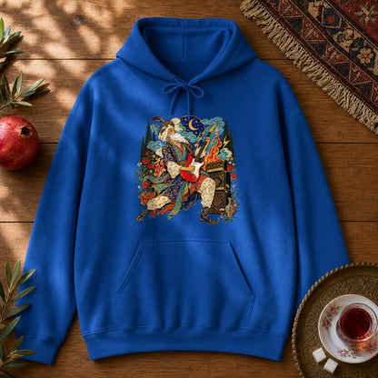 Khayyam on Guitar Hoodie - Royal