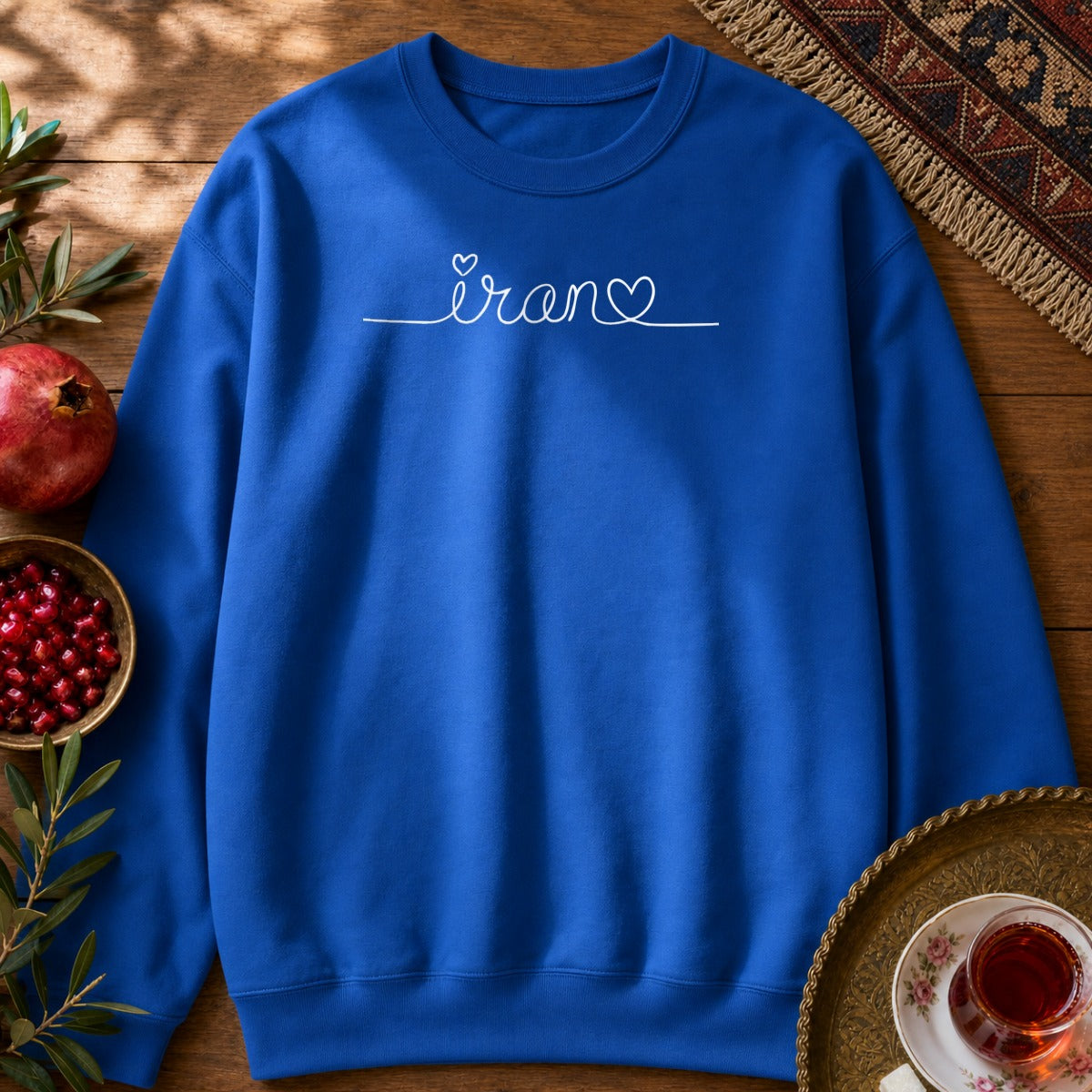 Iran Heart Line Art Sweatshirt - Royal