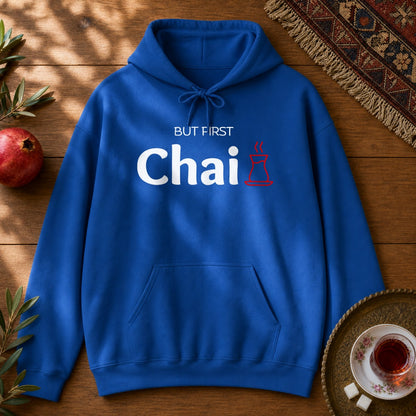 But First Chai Hoodie - Royal