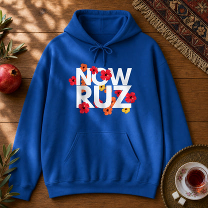 Nowruz - Floral Typography Hoodie - Royal
