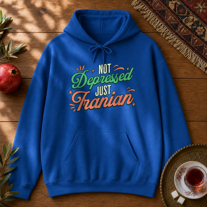 Not Depressed. Just Iranian. Hoodie - Royal