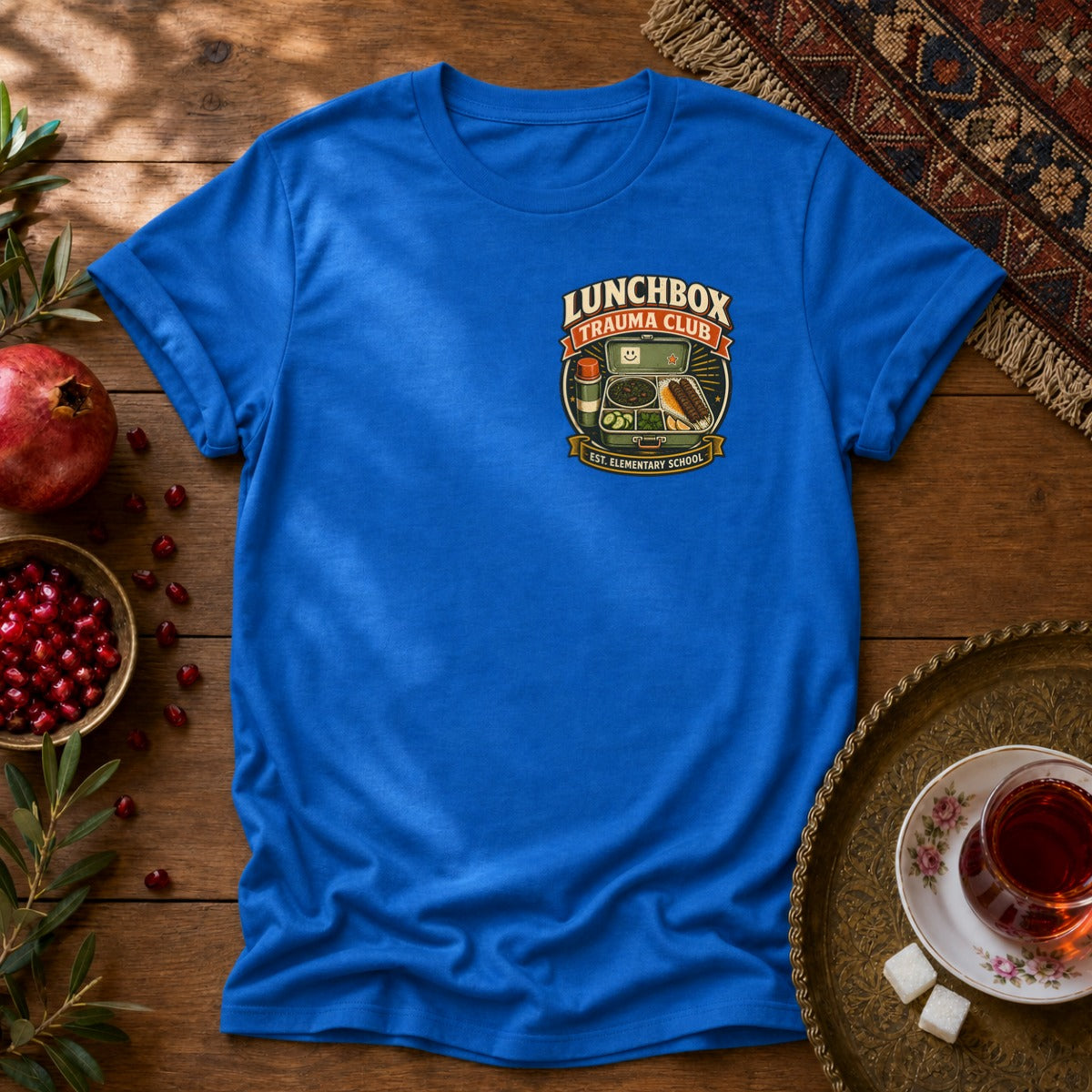 Lunchbox Trauma Club - Chest Print Unisex T-Shirt - Royal