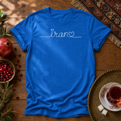 Iran Heart Line Art Unisex T-Shirt - Royal