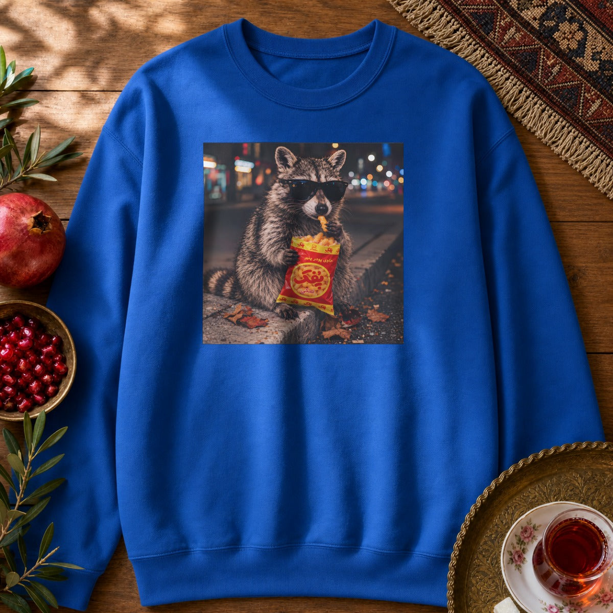 Pofak Raccoon Sweatshirt - Royal