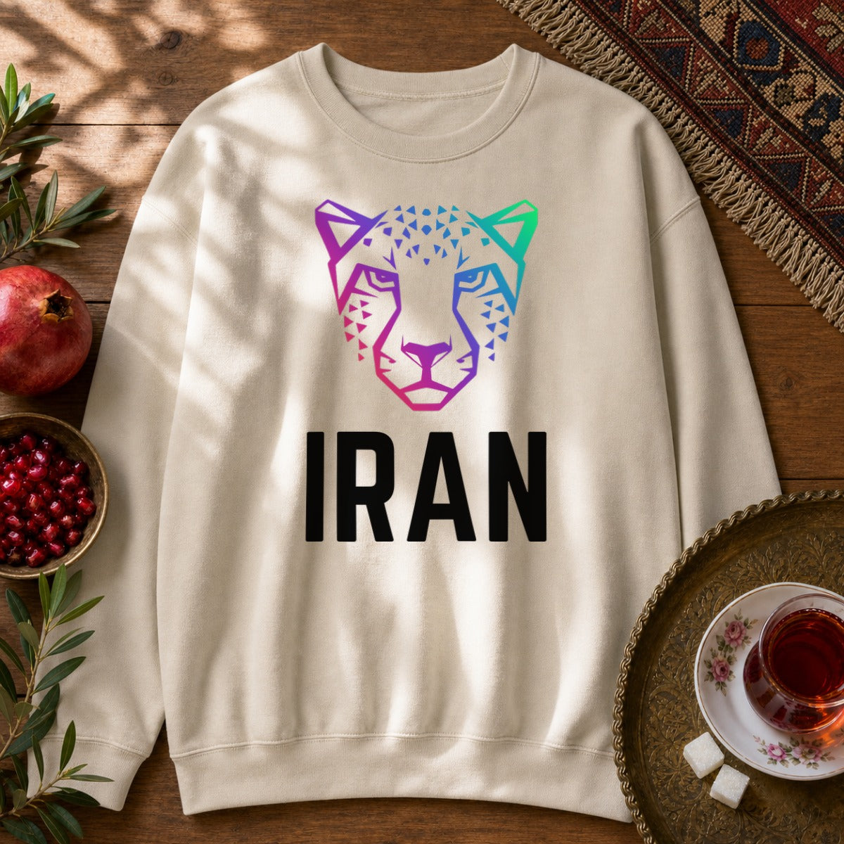 Persian Cheetah Sweatshirt - Sand