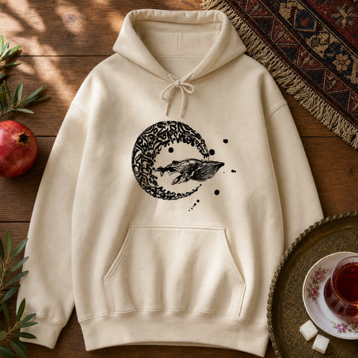 Whale Journey Hoodie - Sand