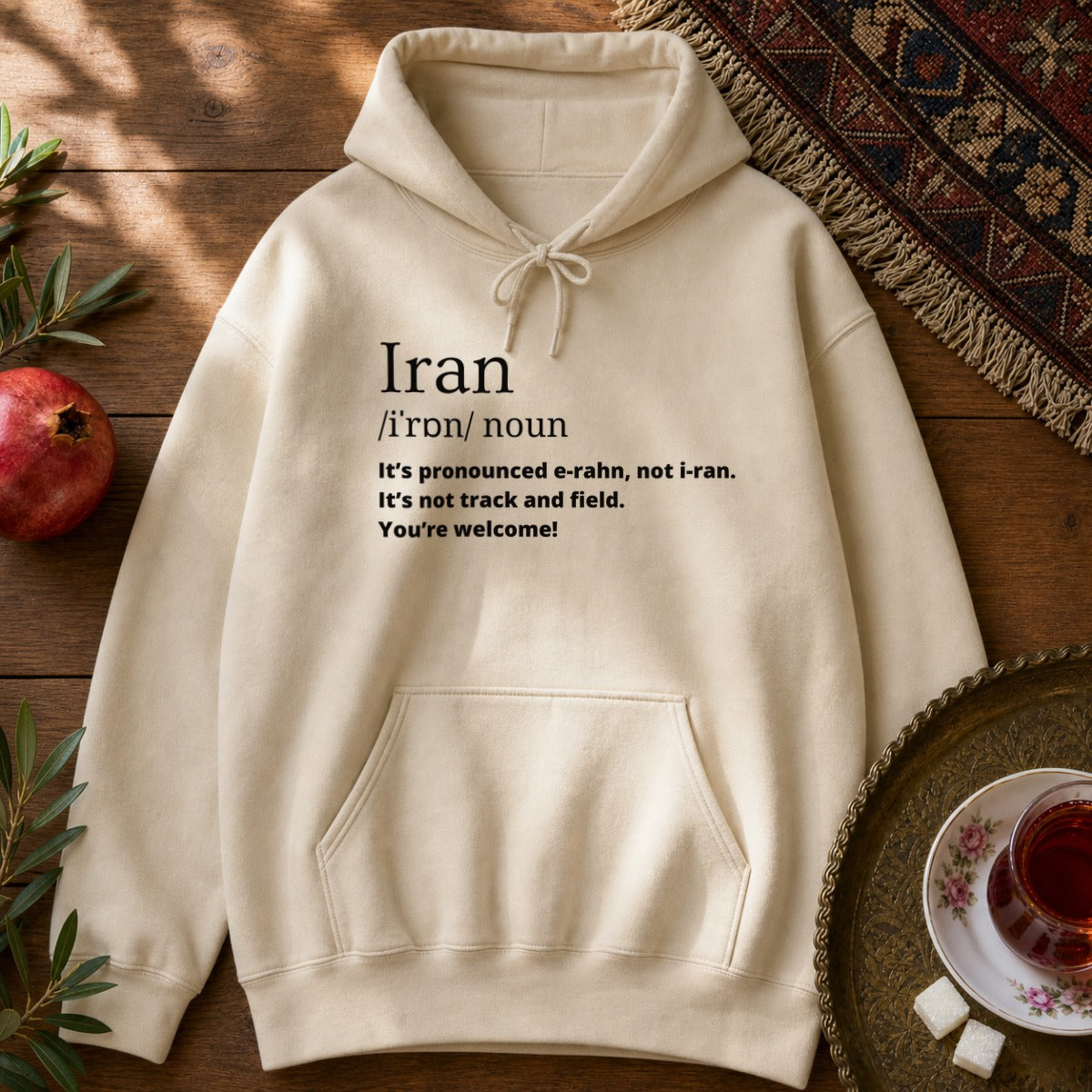 Iran Pronunciation Hoodie - Sand