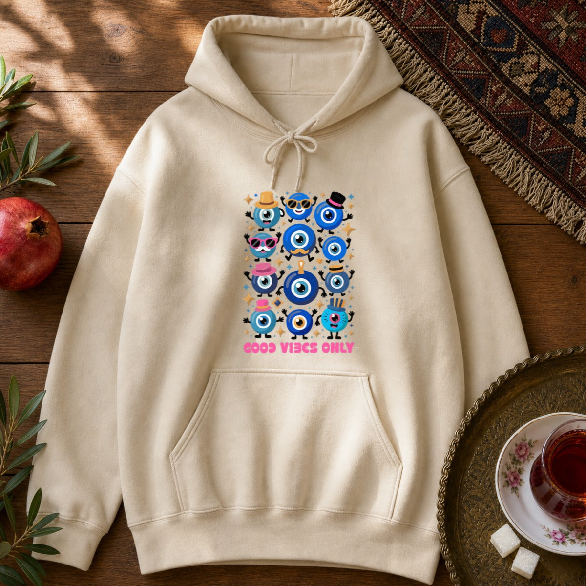 Good Vibes Only Hoodie - Sand