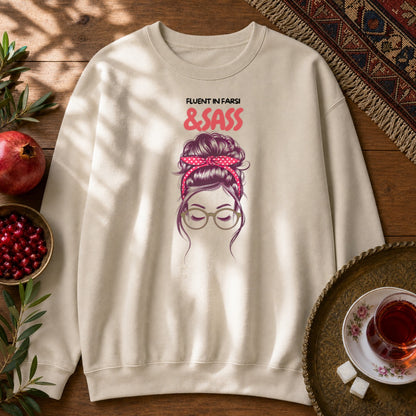 Fluent in Farsi & Sass Sweatshirt - Sand