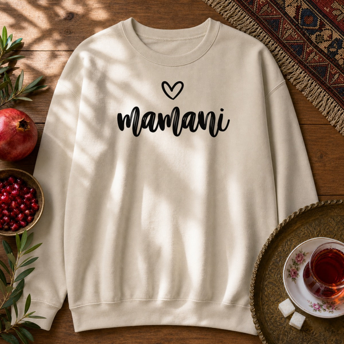 Mamani Heart Sweatshirt - Sand