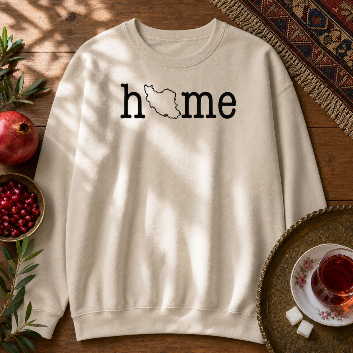 Iran Home Map Sweatshirt - Sand