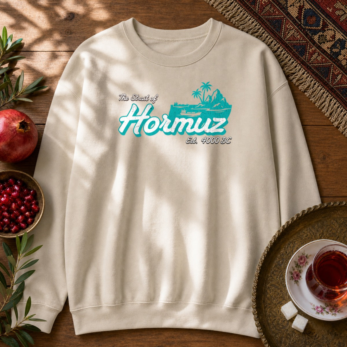 Strait of Hormuz Scene Sweatshirt - Sand