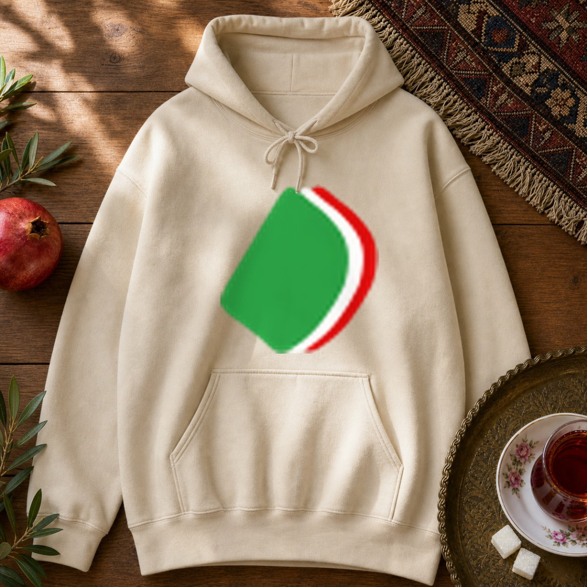Flag Noqte Hoodie - Sand