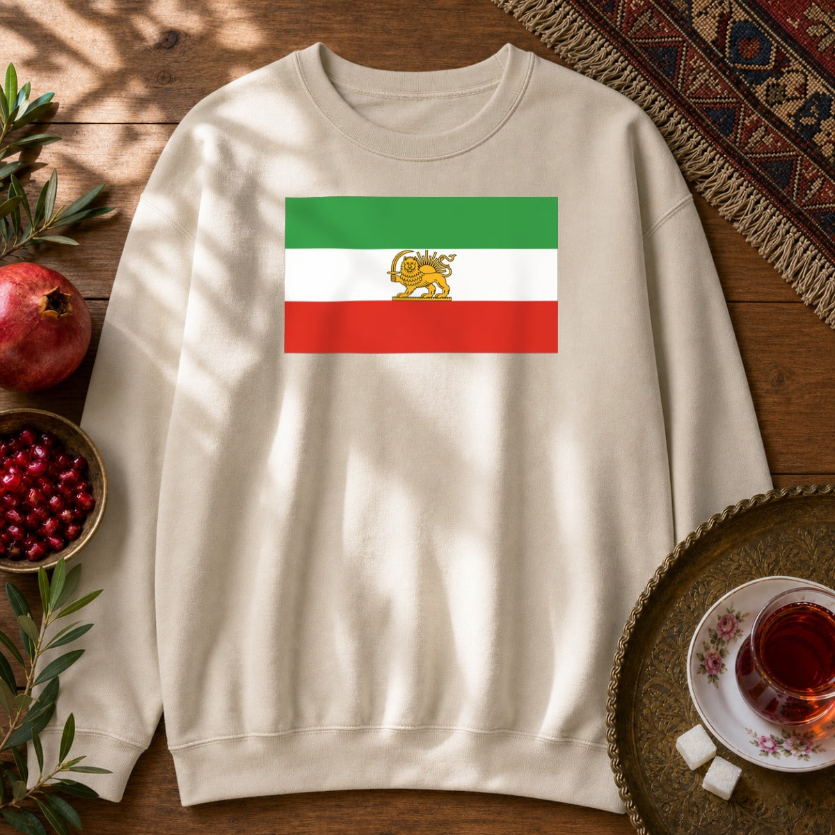 Shir-o-Khorshid (Lion & Sun) Sweatshirt - Sand
