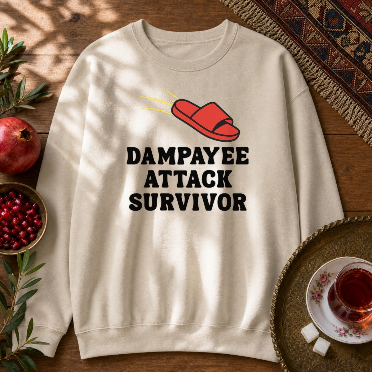 Dampayee Attack Survivor Sweatshirt - Sand